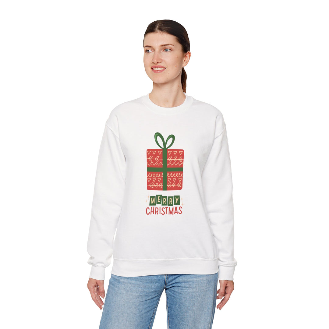Christmas Present Sweatshirt – 'Merry Christmas' Holiday Crewneck