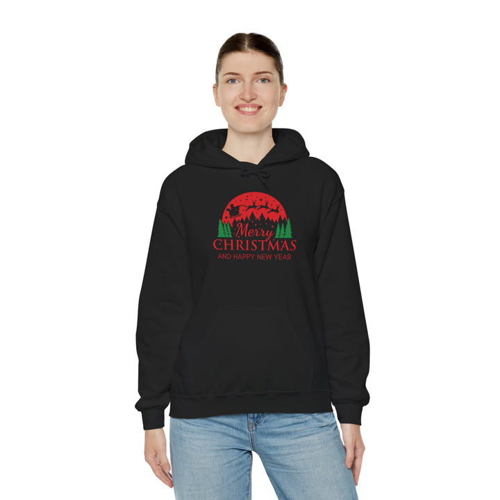 Merry Christmas Hoodie - Festive Red & Green Holiday Sweatshirt