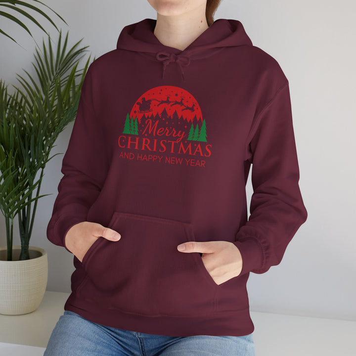 Merry Christmas Hoodie - Festive Red & Green Holiday Sweatshirt