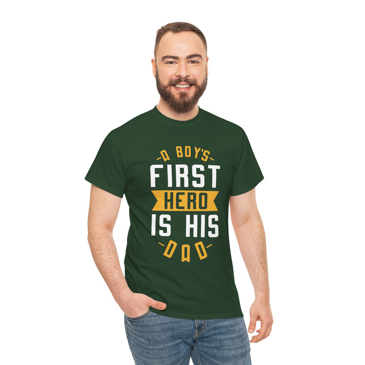 Dad's T-Shirt - A Boy's First Hero is His Dad Design