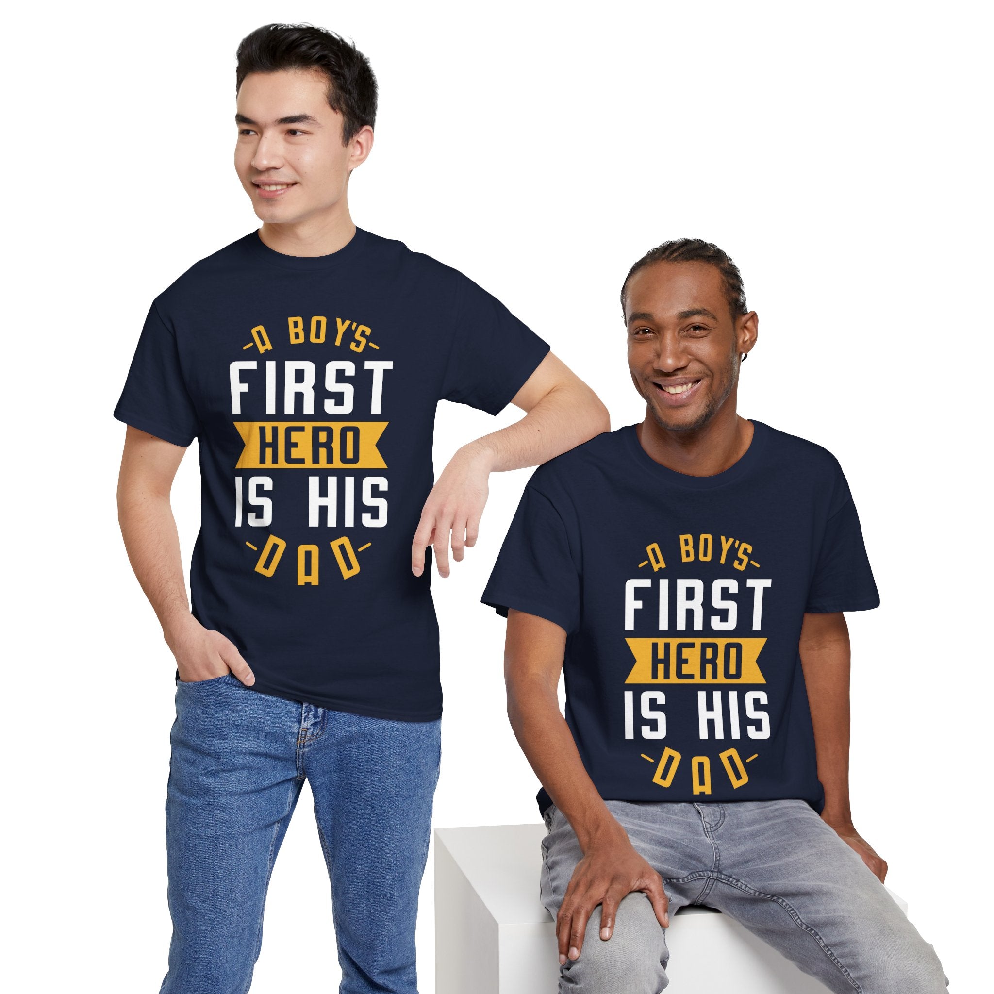 Dad's T-Shirt - A Boy's First Hero is His Dad Design