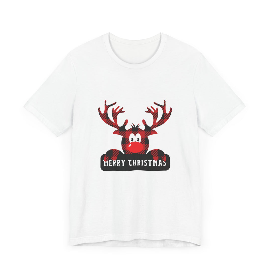 Merry Christmas Unisex Tee with Fun Reindeer Design