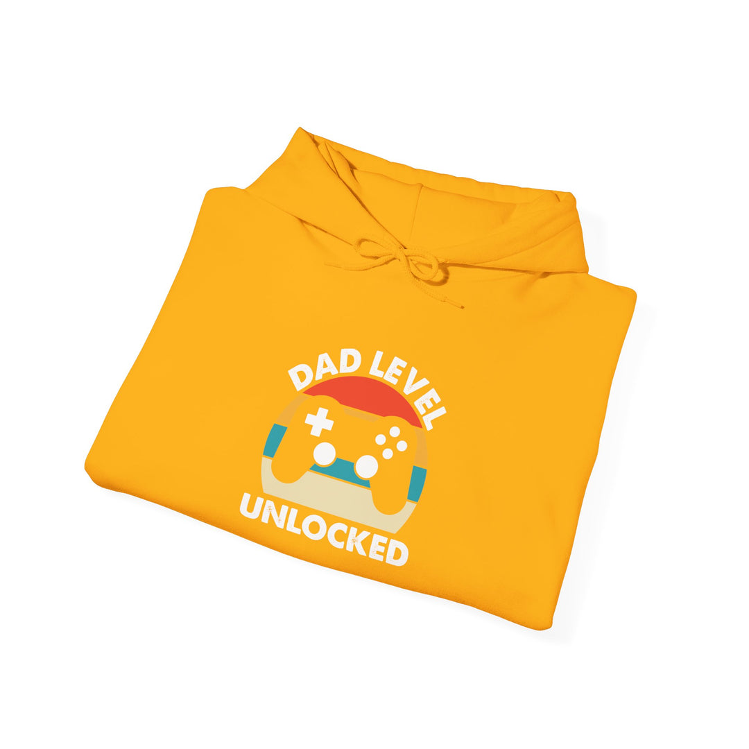 Dad’s Hooded Sweatshirt – Dad Level Unlocked Design