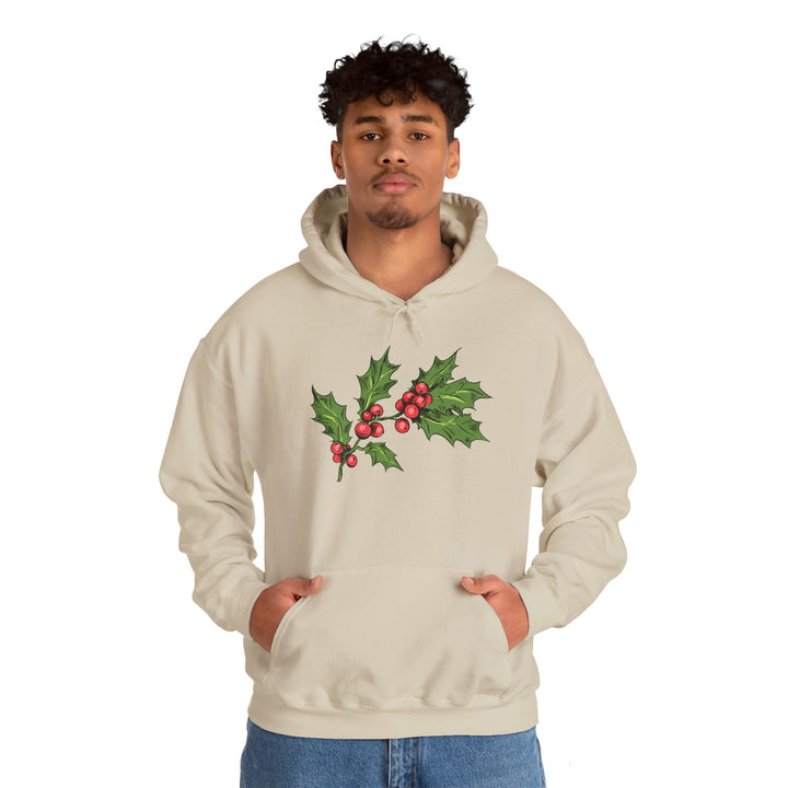 Festive Holly Unisex Hooded Sweatshirt