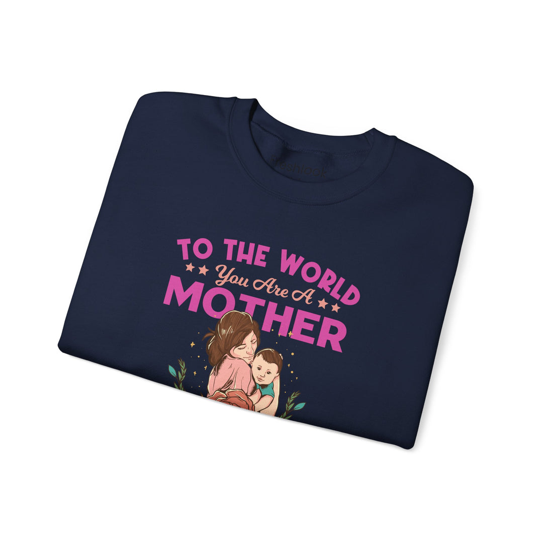 Mom's Sweatshirt - To The World You Are A Mother But To Your Family You are The World Design