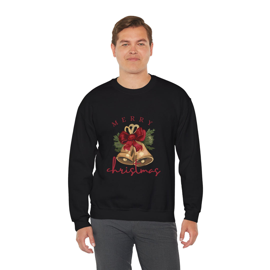Christmas Bells Crewneck Sweatshirt — "Merry Christmas" Holiday Pullover