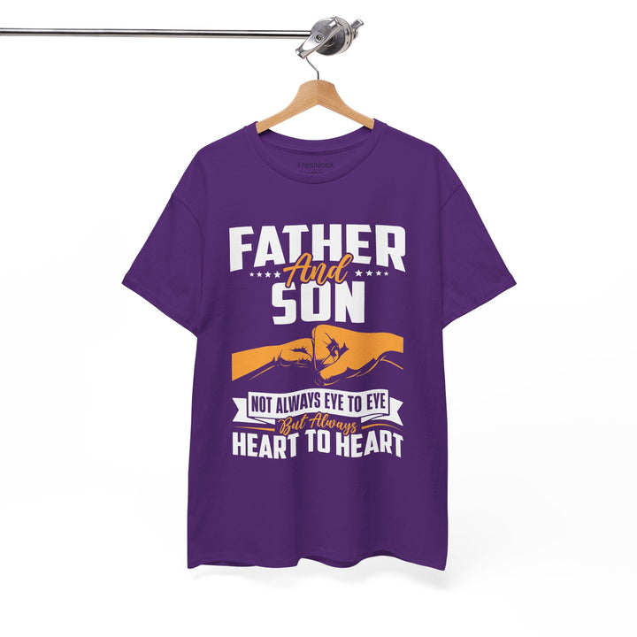 Dad's T-Shirt - Father and Son Not Always Eye to Eye But Always Heart to Heart Design