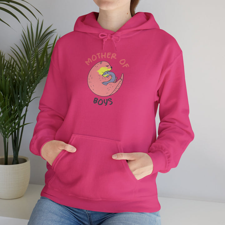 Mom's Unisex Hooded Sweatshirt - Mother of Boys Design