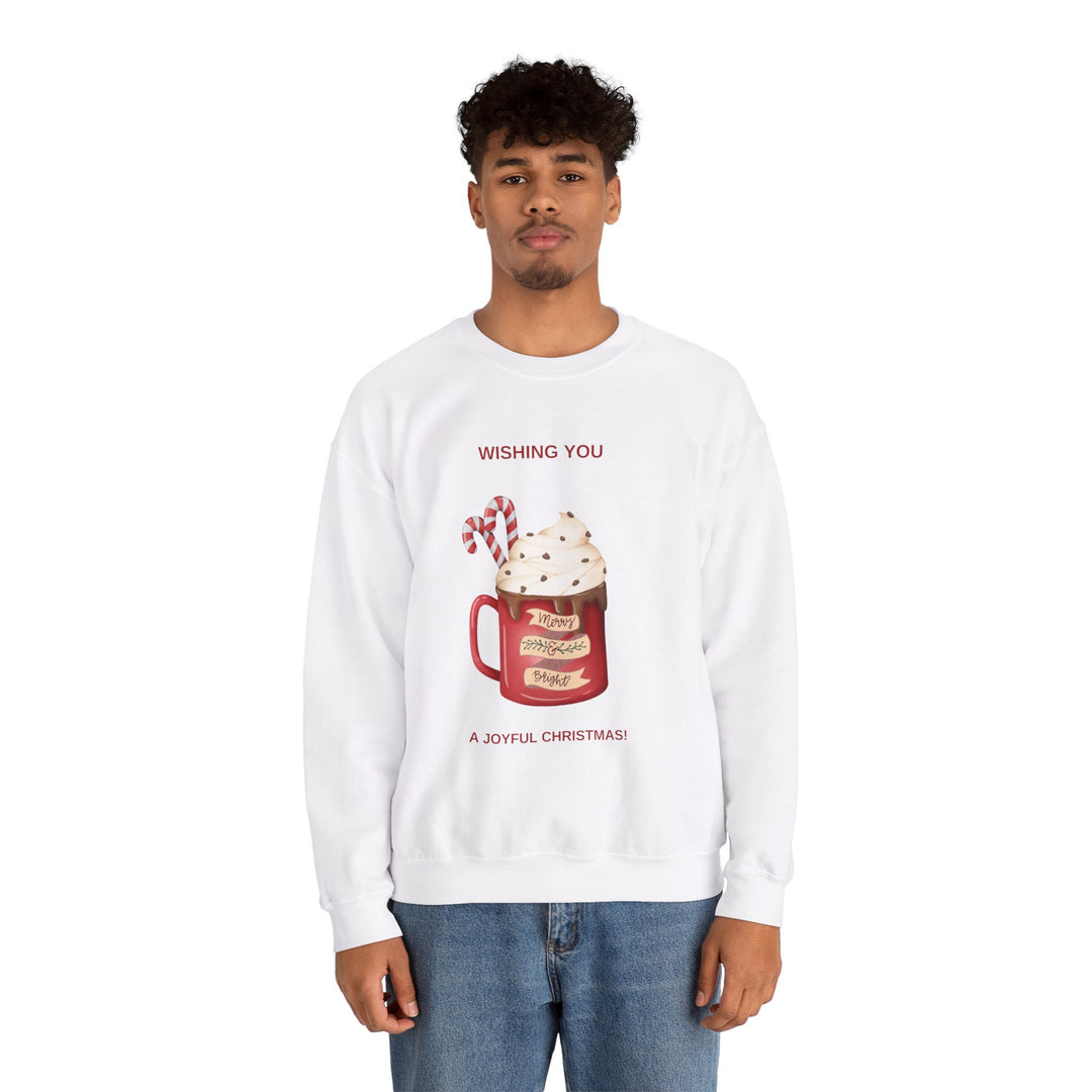 Joyful Christmas Hot Cocoa Sweatshirt - Cozy Holiday Crewneck