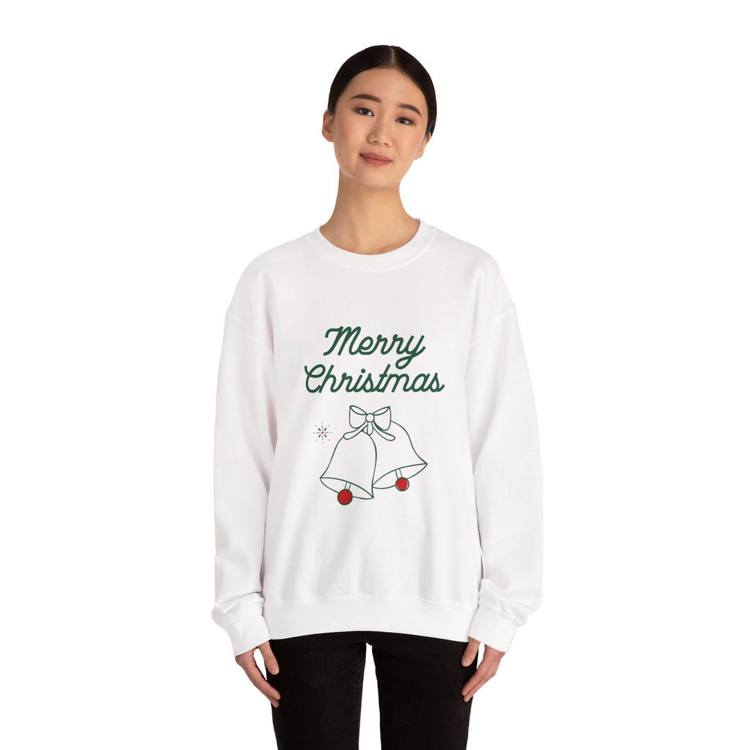 Christmas Crewneck Sweatshirt — “Merry Christmas” Bells Holiday Pullover