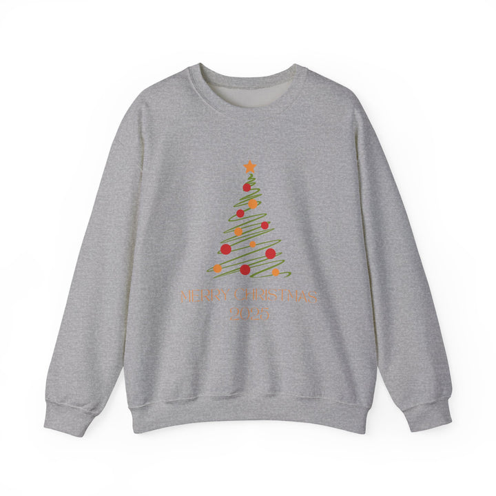 Christmas Tree Crewneck Sweatshirt – "Merry Christmas 2025" Holiday Sweater