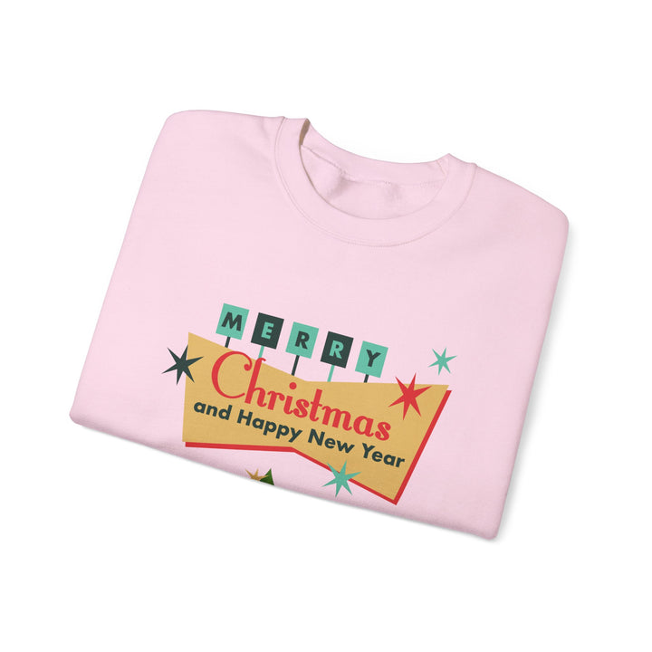 Christmas Crewneck Sweatshirt - "Merry Christmas and Happy New Year" Retro Holiday Design