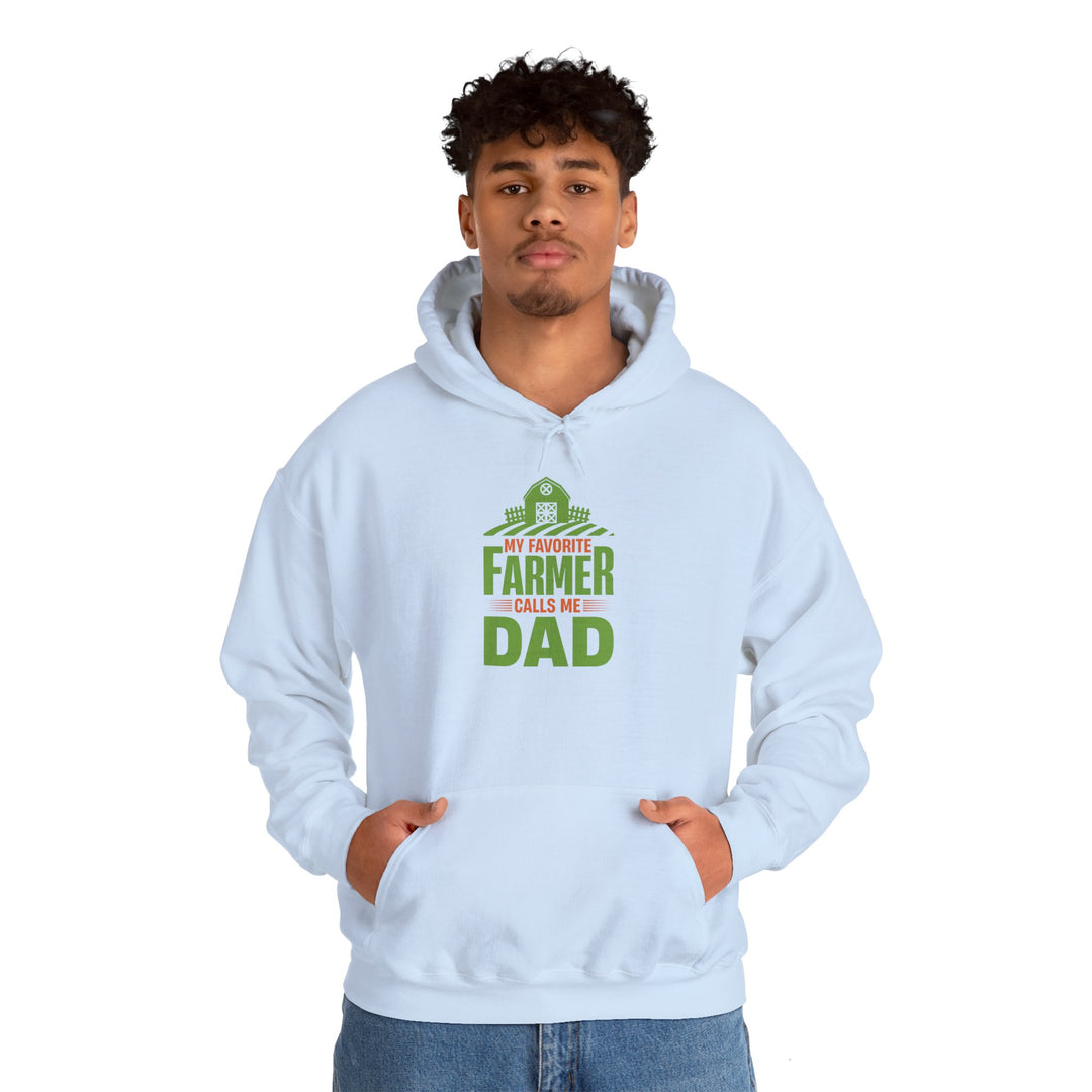 Dad’s Hooded Sweatshirt – My Favorite Farmer Calls Me Dad Design