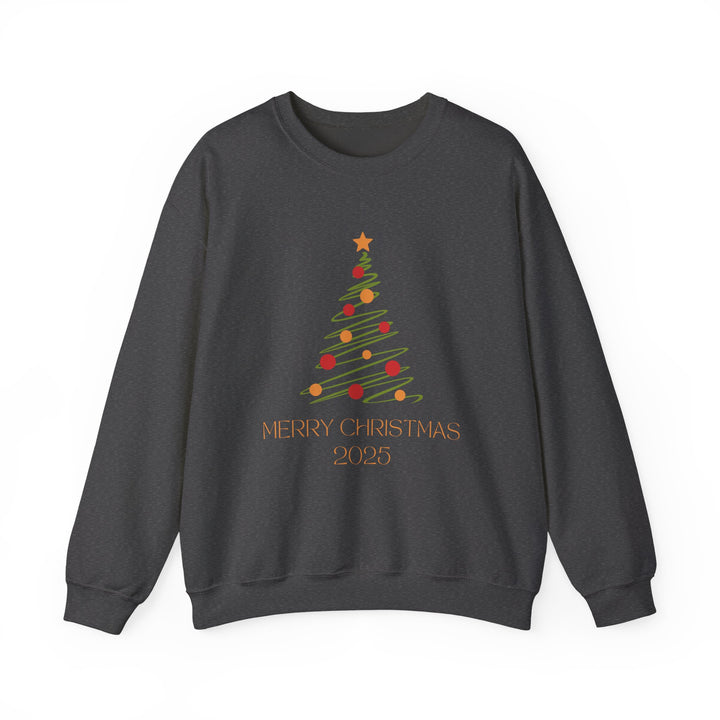 Christmas Tree Crewneck Sweatshirt – "Merry Christmas 2025" Holiday Sweater