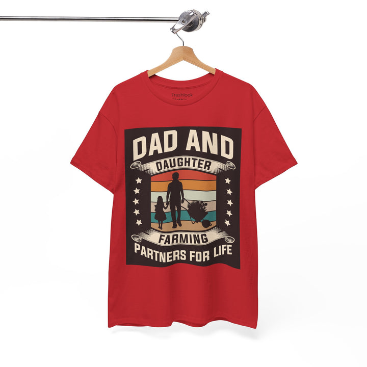 Dad's T-Shirt - Dad and Daughter Farming Partners For Life Design