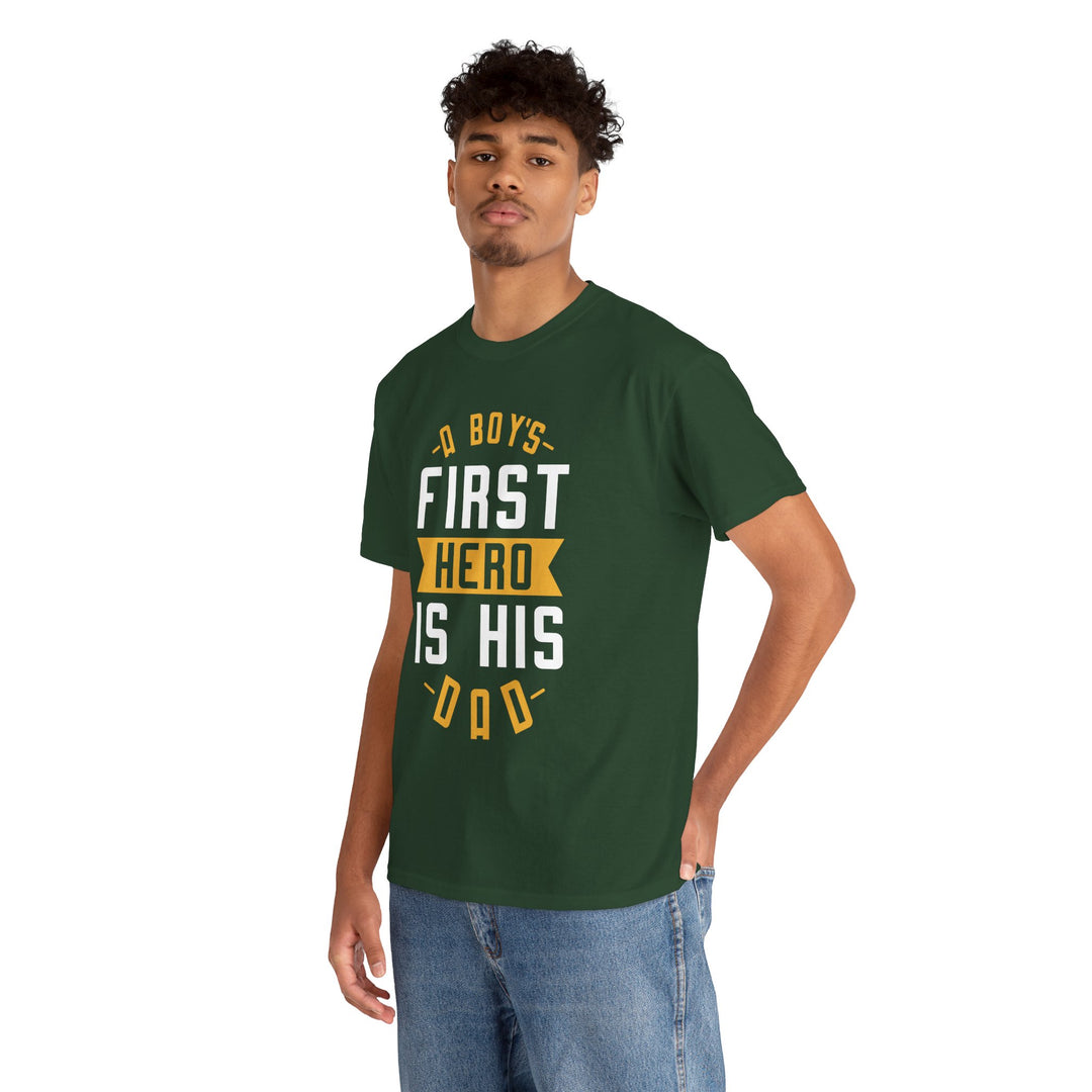 Dad's T-Shirt - A Boy's First Hero is His Dad Design