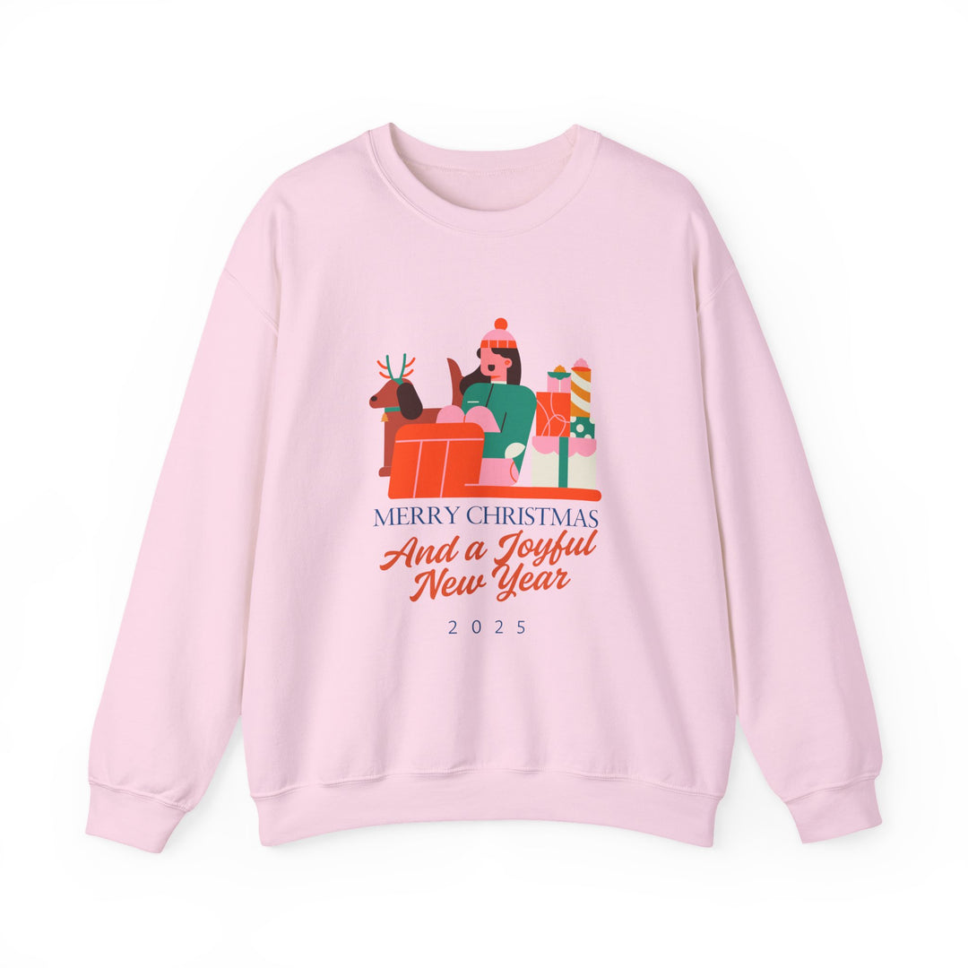 Christmas Crewneck Sweatshirt - "Merry Christmas and a Joyful New Year 2025" Holiday Sweatshirt