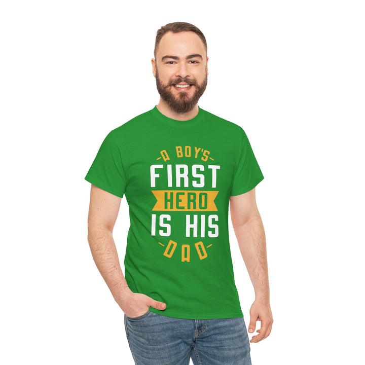 Dad's T-Shirt - A Boy's First Hero is His Dad Design