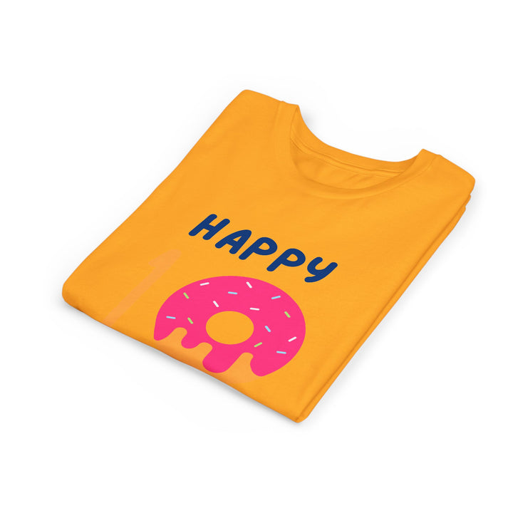 10th Birthday Youth Tee – Pink Donut "Happy 10 Birthday" Kids Shirt