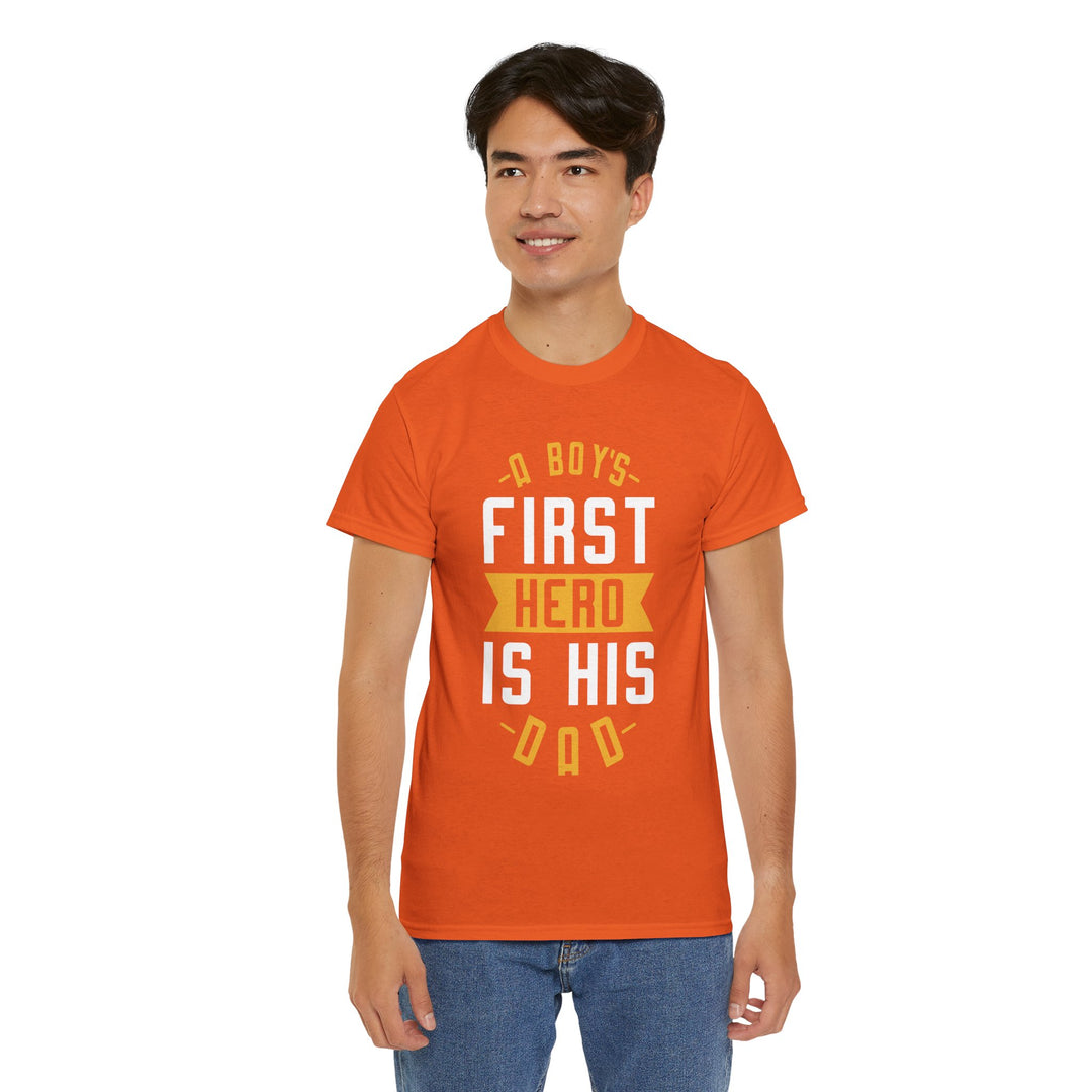 Dad's T-Shirt - A Boy's First Hero is His Dad Design