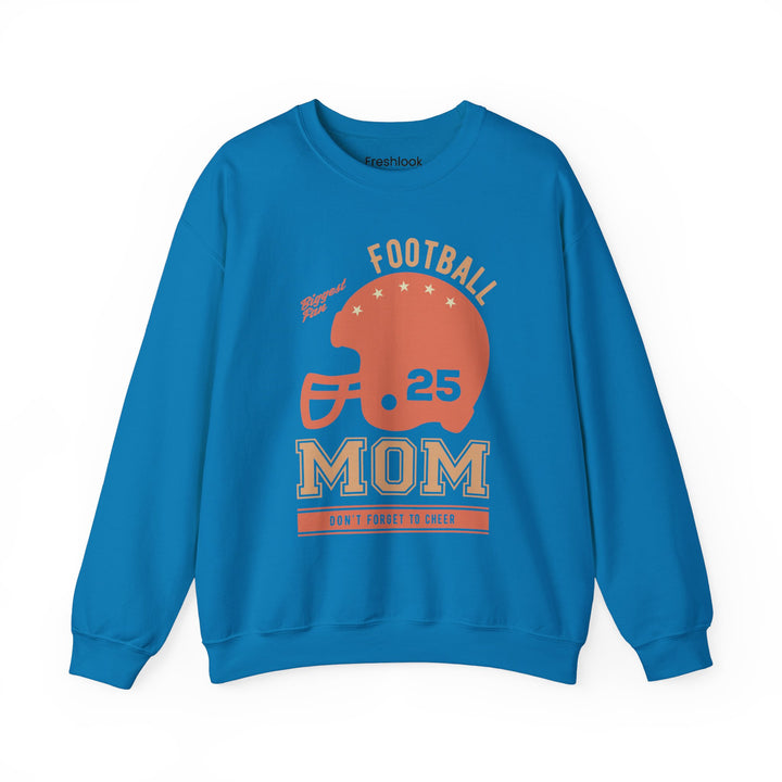 Mom's Sweatshirt - Biggest Football Fan Cheerful Design for Game Days