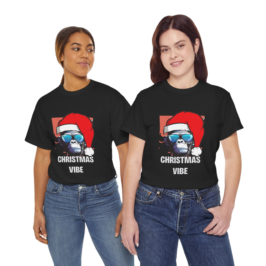 Christmas Vibe Gorilla Unisex Tee, Fun Christmas t-shirt