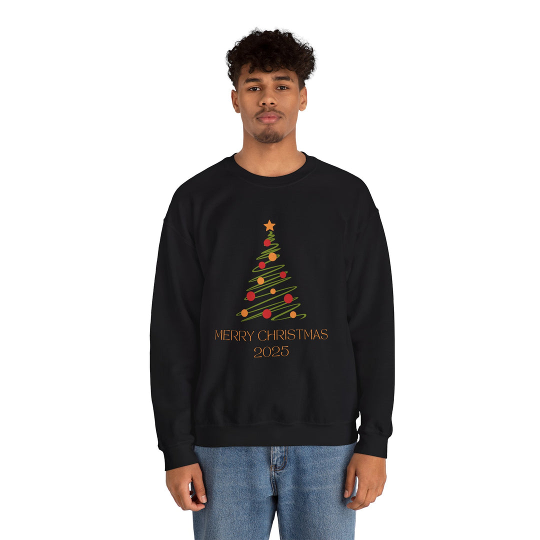 Christmas Tree Crewneck Sweatshirt – "Merry Christmas 2025" Holiday Sweater