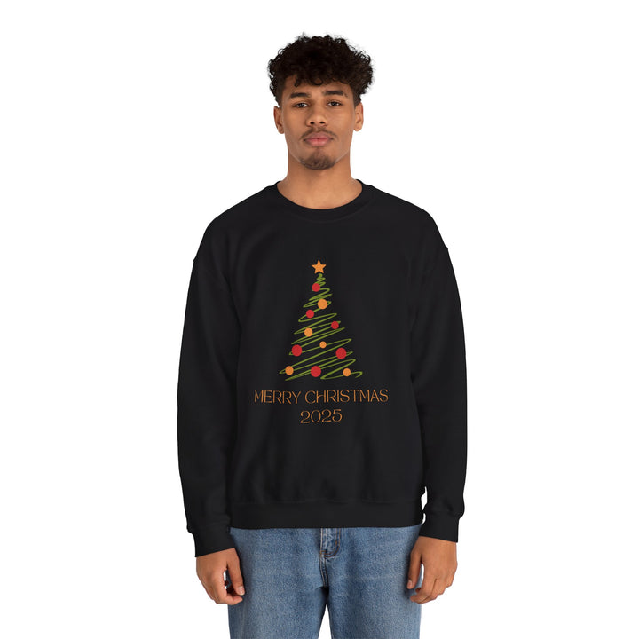 Christmas Tree Crewneck Sweatshirt – "Merry Christmas 2025" Holiday Sweater