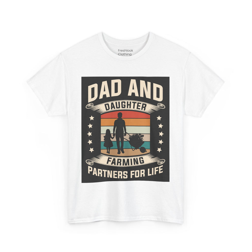 Dad's T-Shirt - Dad and Daughter Farming Partners For Life Design