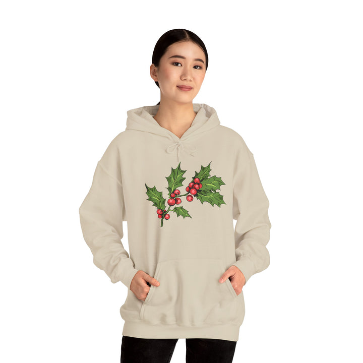 Festive Holly Unisex Hooded Sweatshirt