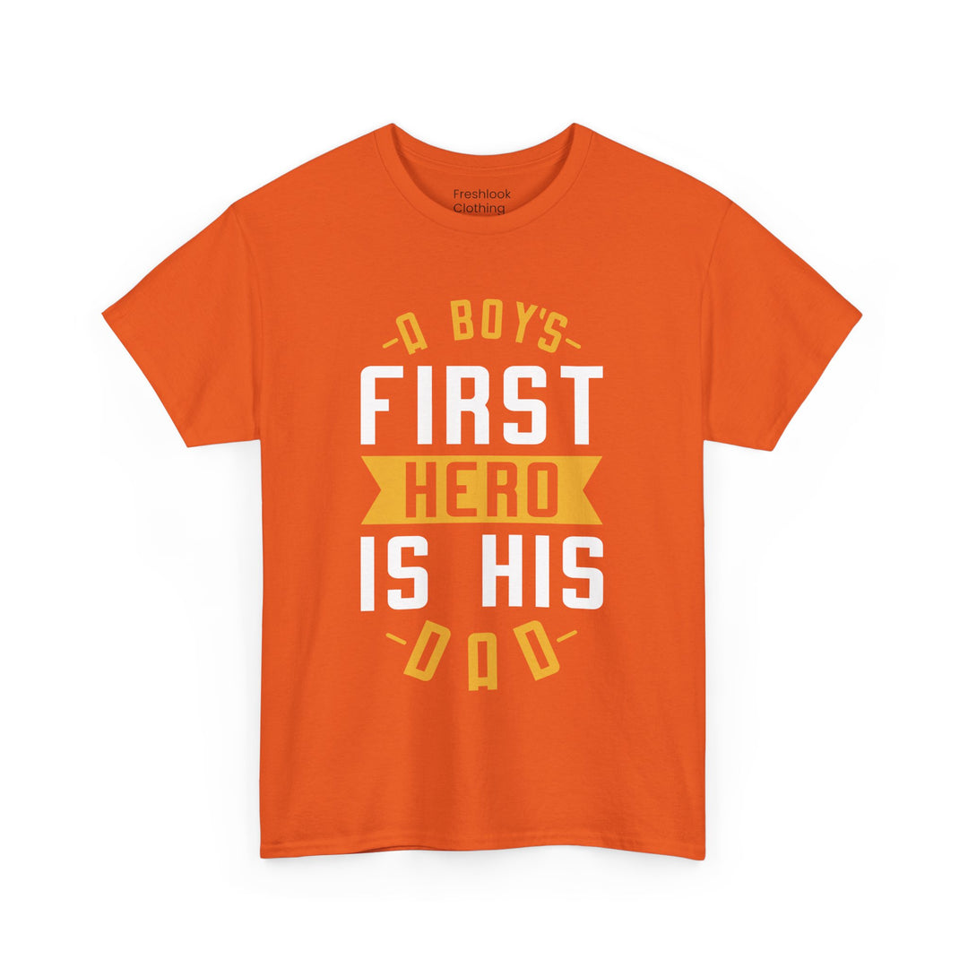 Dad's T-Shirt - A Boy's First Hero is His Dad Design