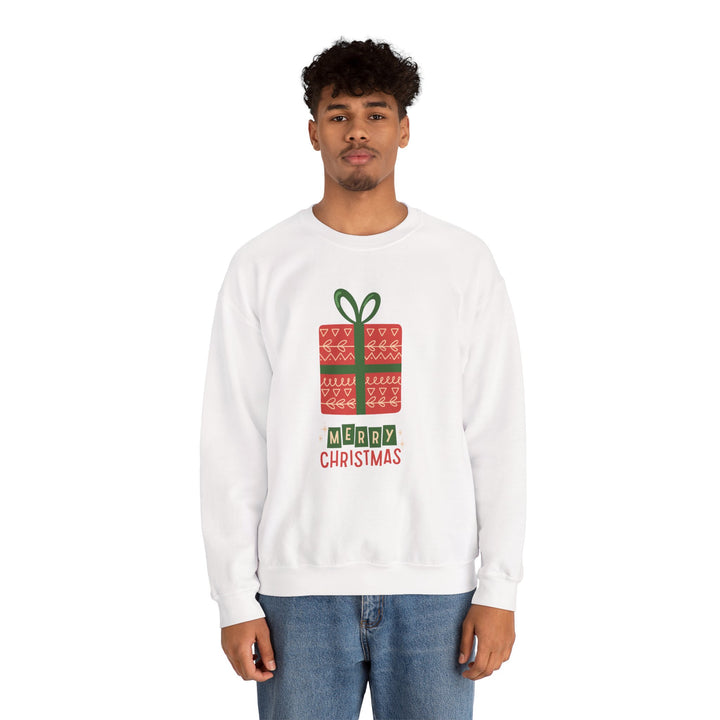Christmas Present Sweatshirt – 'Merry Christmas' Holiday Crewneck