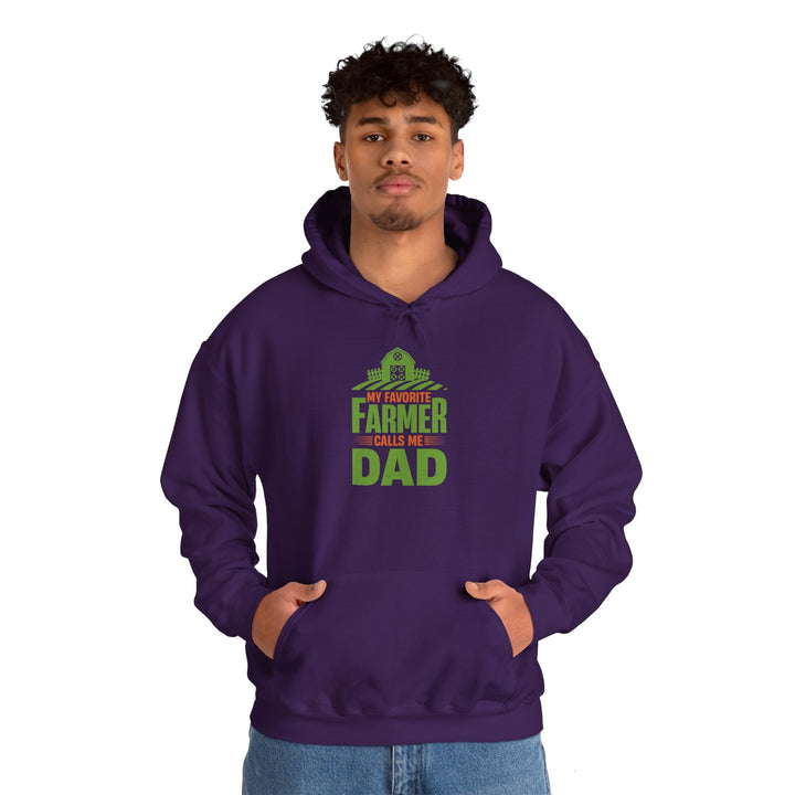 Dad’s Hooded Sweatshirt – My Favorite Farmer Calls Me Dad Design