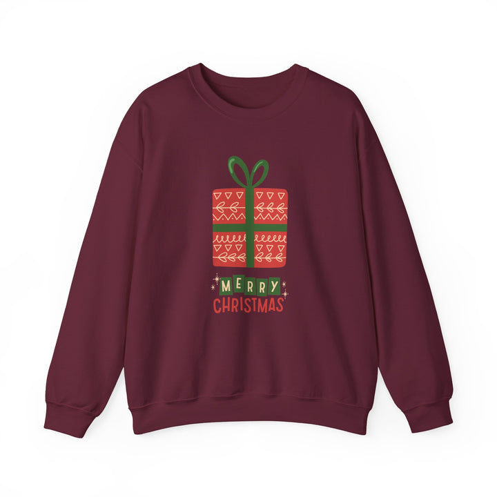 Christmas Present Sweatshirt – 'Merry Christmas' Holiday Crewneck