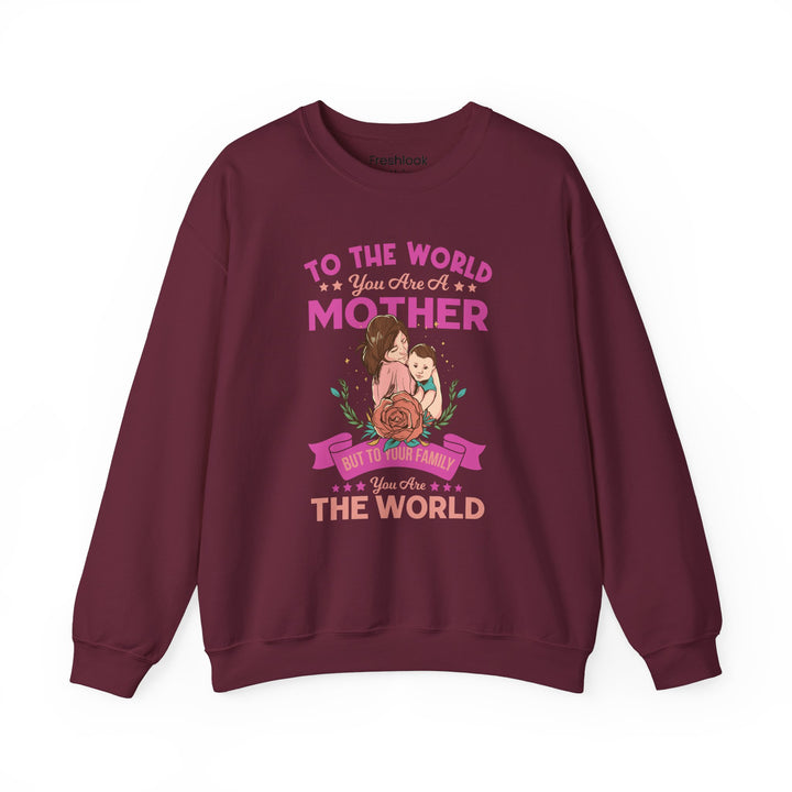 Mom's Sweatshirt - To The World You Are A Mother But To Your Family You are The World Design