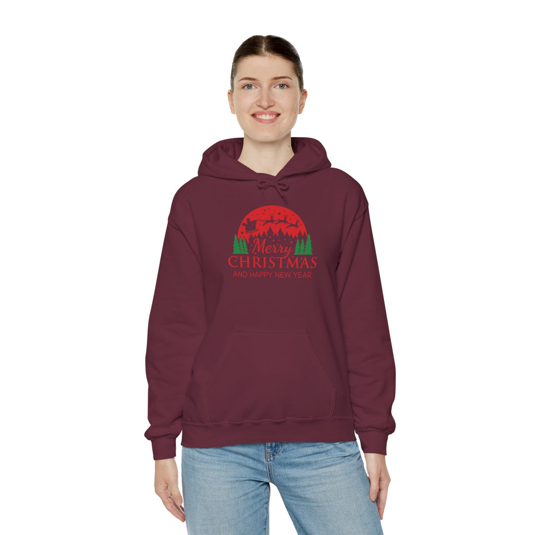 Merry Christmas Hoodie - Festive Red & Green Holiday Sweatshirt
