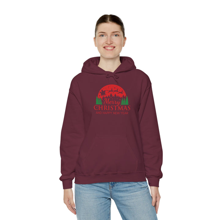 Merry Christmas Hoodie - Festive Red & Green Holiday Sweatshirt