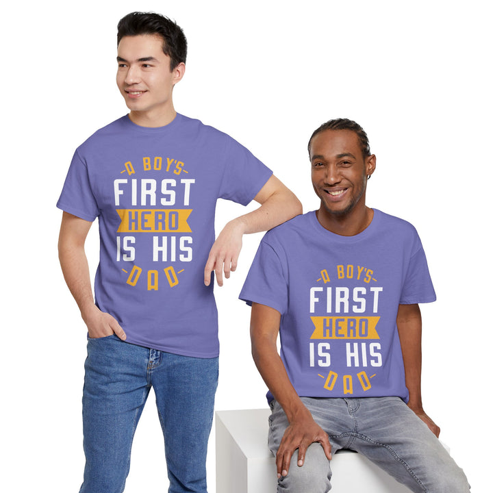 Dad's T-Shirt - A Boy's First Hero is His Dad Design