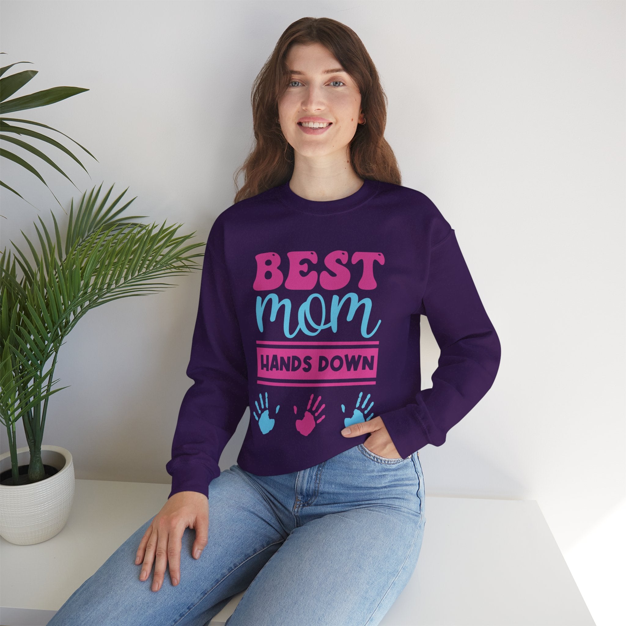 Mom Sweatshirt - Best Mom Hands Down Design