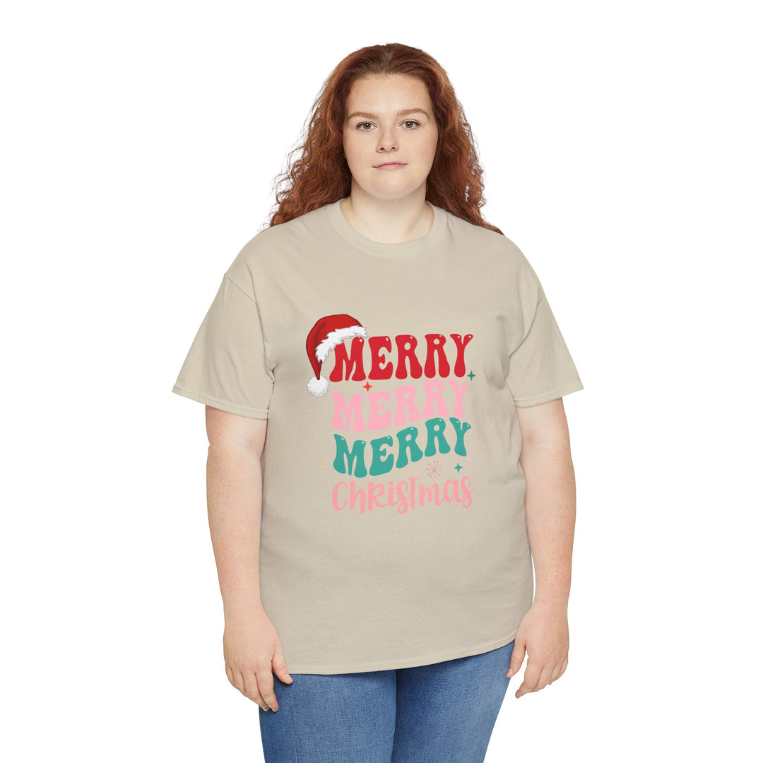 Merry Christmas Unisex Heavy Cotton Tee - Festive Holiday Shirt