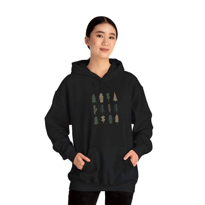 Cozy Forest Tree Hoodie, Christmas Sweatshirt, Holiday Hoodie, Unisex Sweatshirt