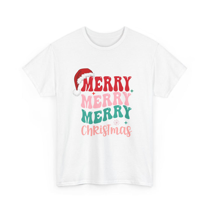 Merry Christmas Unisex Heavy Cotton Tee - Festive Holiday Shirt