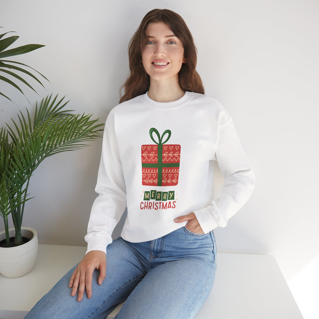 Christmas Present Sweatshirt – 'Merry Christmas' Holiday Crewneck