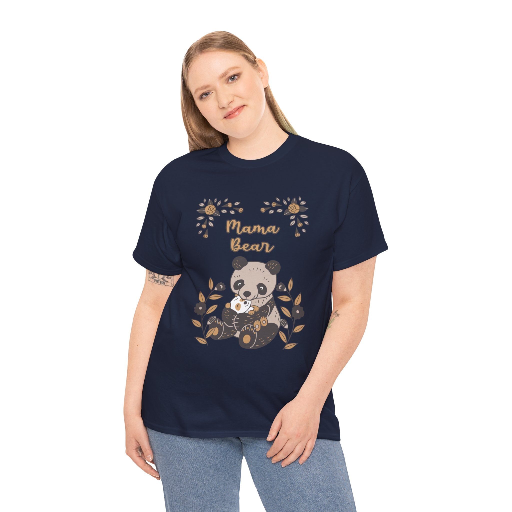 Mom T-Shirt - Mama Bear with Cute Panda Design