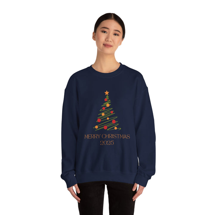 Christmas Tree Crewneck Sweatshirt – "Merry Christmas 2025" Holiday Sweater