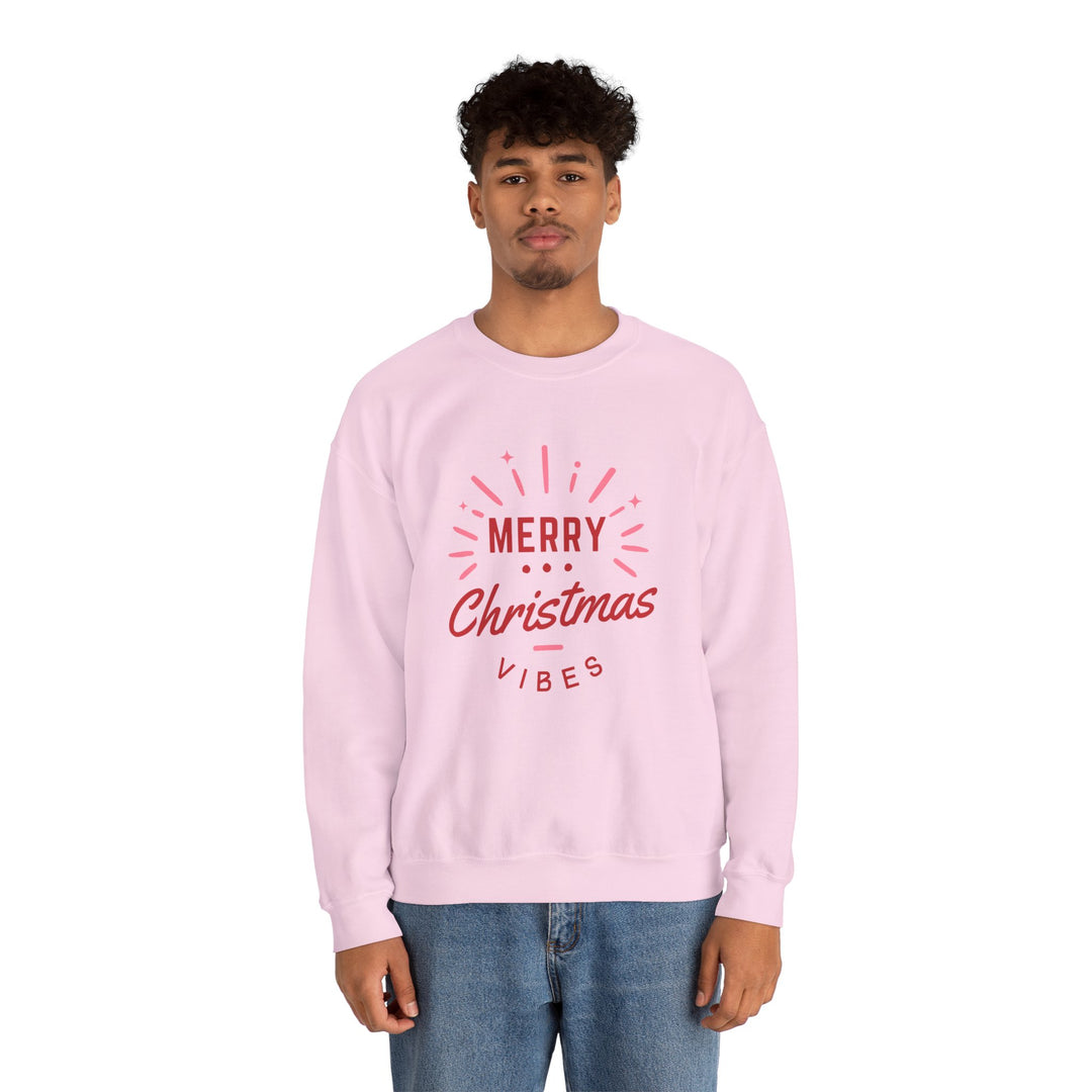 Christmas Sweatshirt — Merry Christmas Vibes Cozy Holiday Crewneck