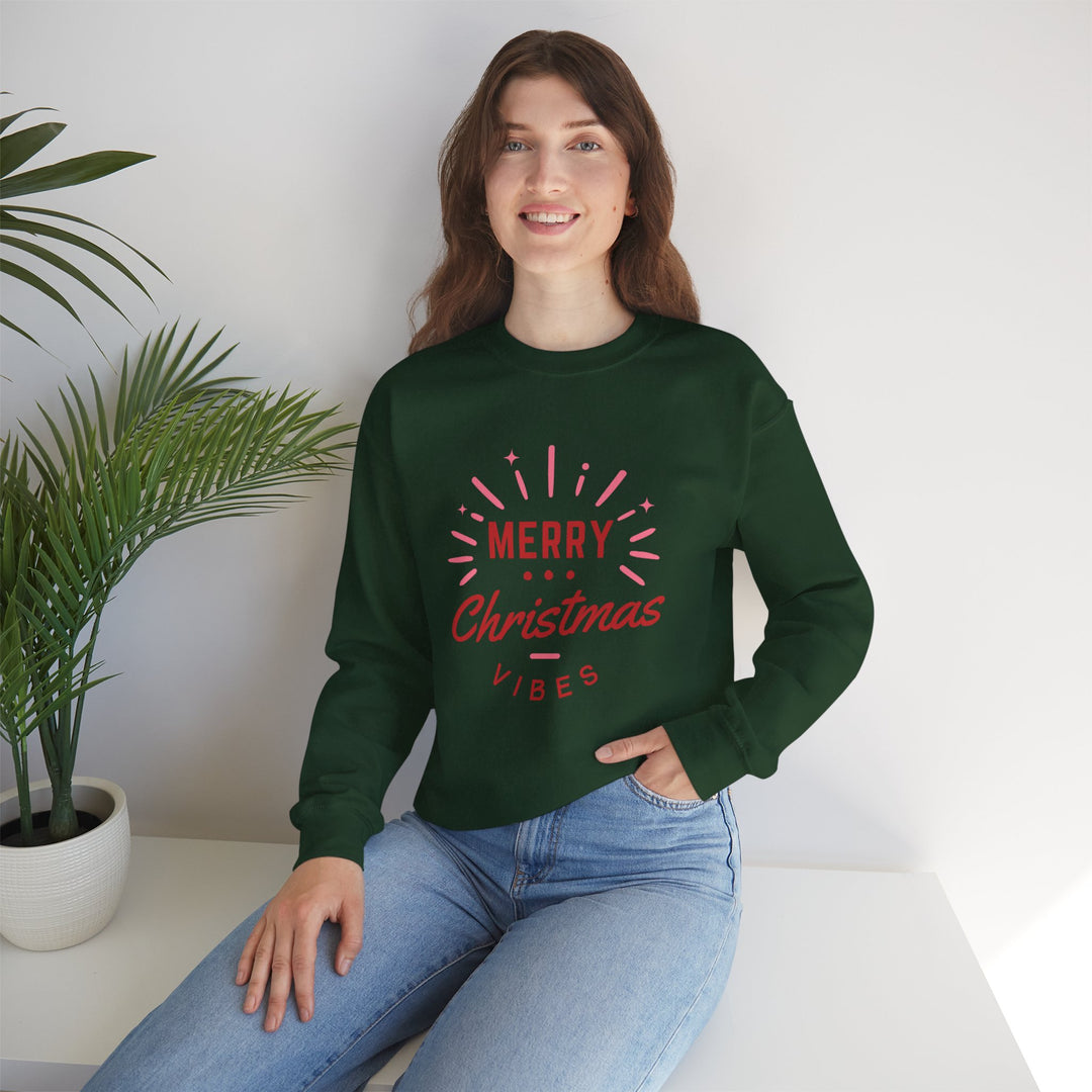 Christmas Sweatshirt — Merry Christmas Vibes Cozy Holiday Crewneck