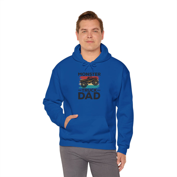 Dad’s Hooded Sweatshirt – Monster Truck Dad Design