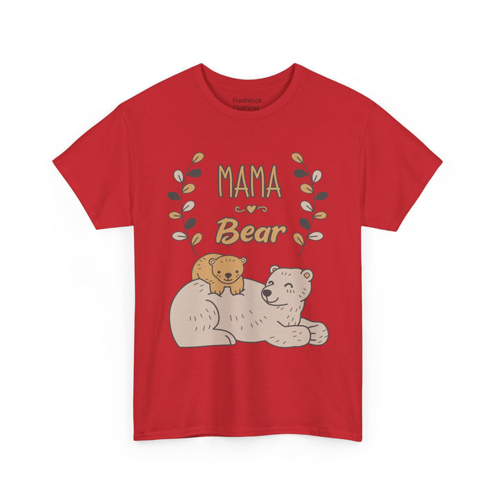 Mom T-Shirt - Mama Bear Design - Cute Bear Family Graphic T-Shirt