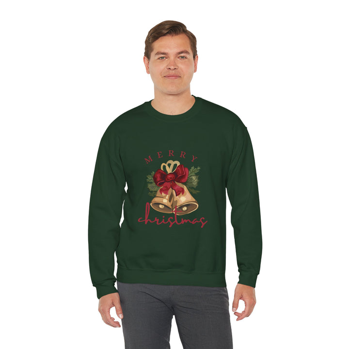 Christmas Bells Crewneck Sweatshirt — "Merry Christmas" Holiday Pullover